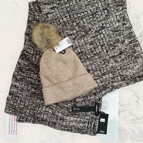 NWT Nordstrom Rib Knit Scarf and Nordstrom BP. Embellished Beanie - One Size - B - Picture 1 of 5